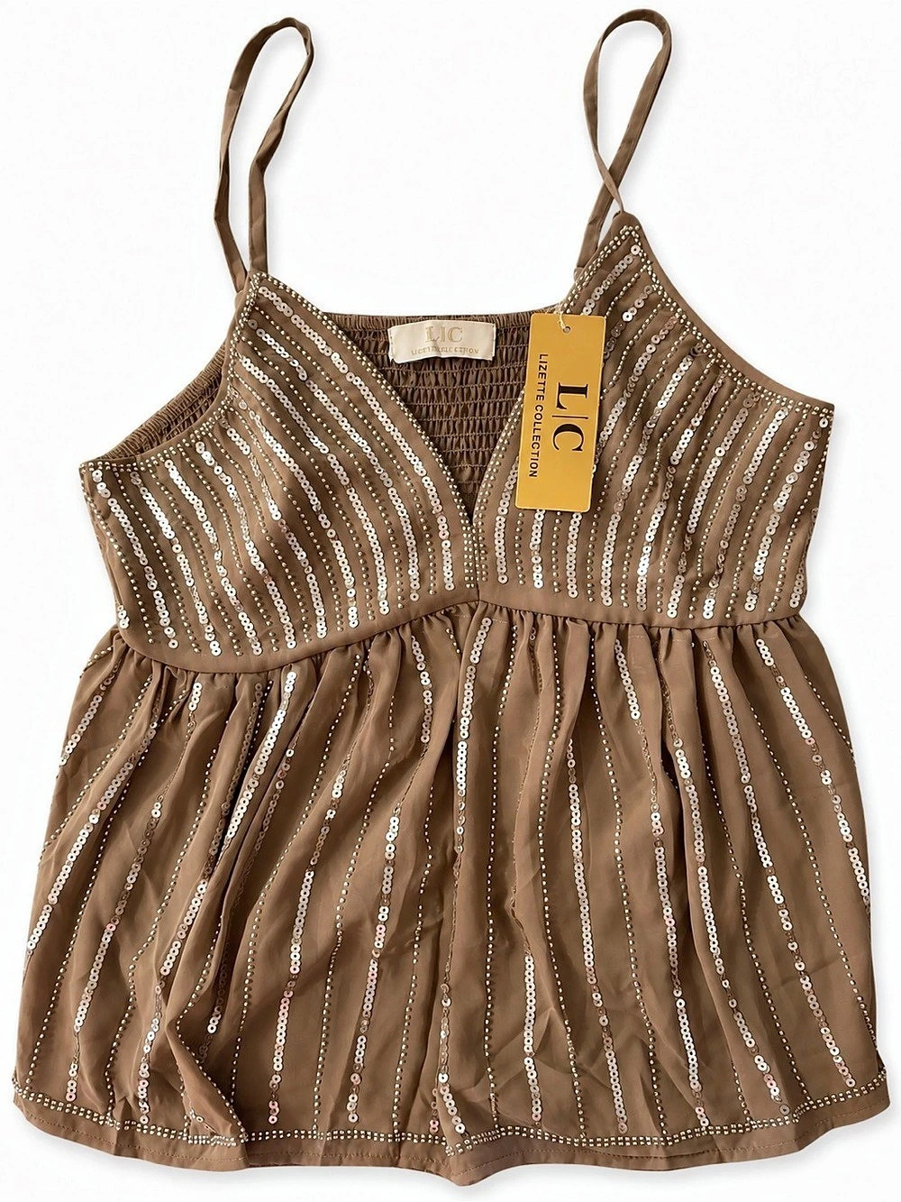 LTC Striped Brown Cami NWT